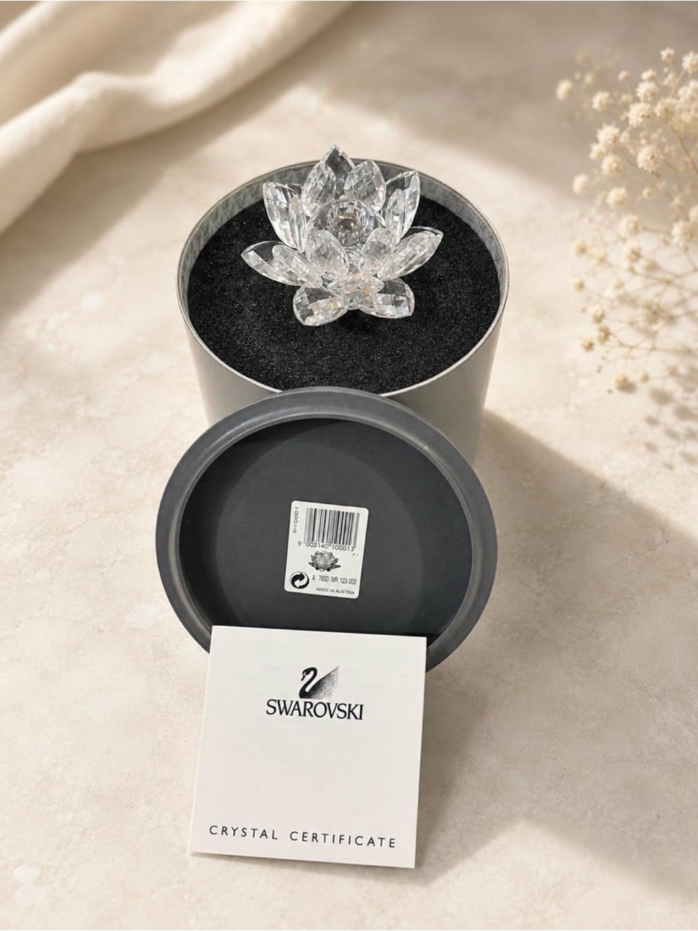Swarovski Crystal Lotus Flower Candle Holder